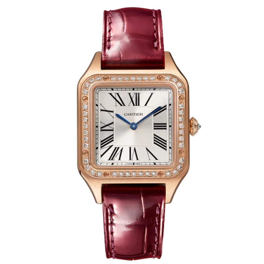 Đồng hồ Cartier Mã giảm giá - Đồng Hồ Nữ Cartier Santos Dumont WJSA0017 38mm Màu Đỏ/ Vàng Hồng - Vua Hàng Hiệu