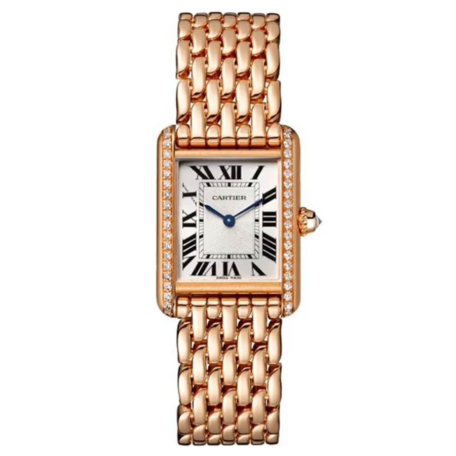 Cartier Vàng hồng 18k - Đồng Hồ Nữ Cartier Tank Louis Cartier WJTA0020 29.5mm Màu Trắng / Vàng Hồng - Vua Hàng Hiệu