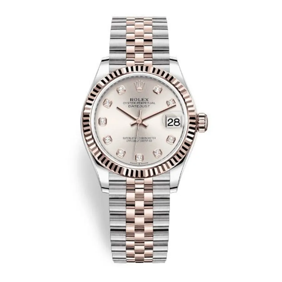 Rolex Nữ - Đồng Hồ Nữ Rolex Datejust 31mm Stainless Steel And Everose Gold Silver Dial 278271-0016 Màu Bạc/Vàng Hồng - Vua Hàng Hiệu