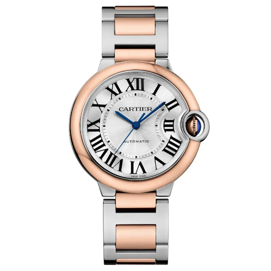 Đồng hồ Cartier Mã giảm giá - Đồng Hồ Unisex Cartier Ballon Bleu De W2BB0003 36mm Màu Demi (Vàng Hồng - Bạc) - Vua Hàng Hiệu