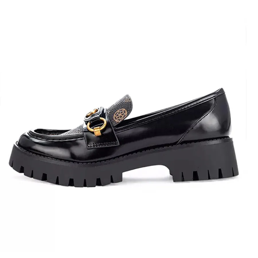 Giày Chất liệu tổng hợp - Giày Lười Nữ Guess G Logo Lug Sole Loafer Hoạ Tiết Black 001 Màu Đen Size 36 - Vua Hàng Hiệu