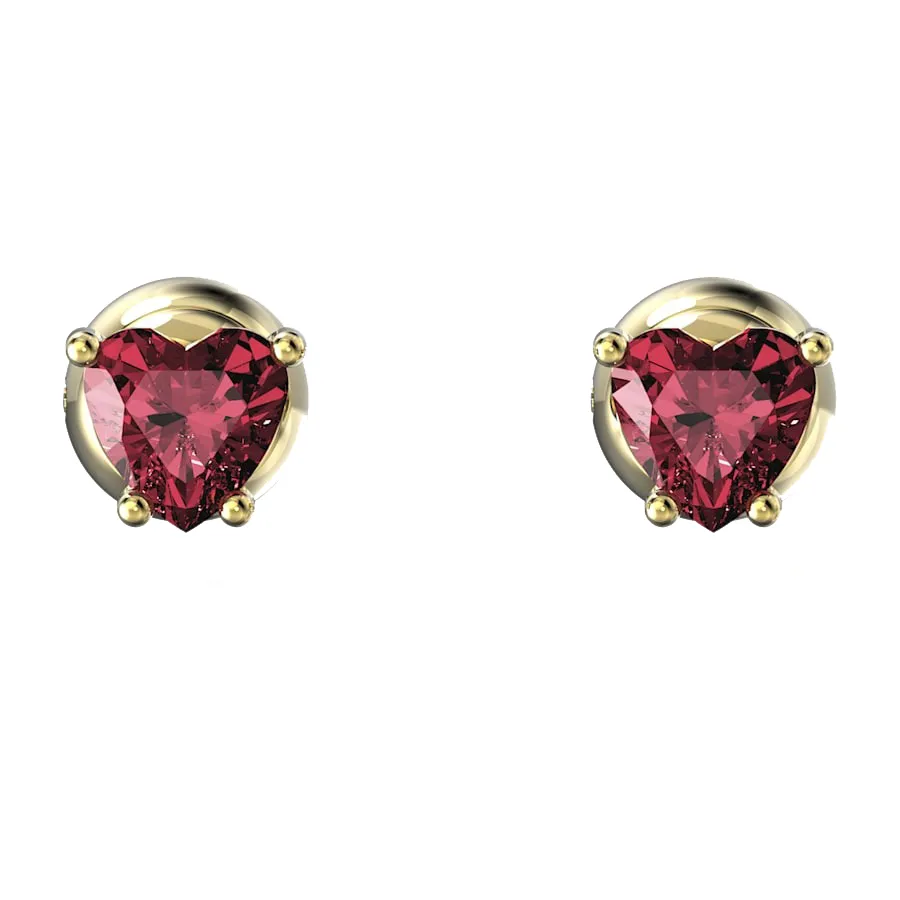 Trang sức Swarovski Khuyên tai - Khuyên Tai Nữ Swarovski Stilla Stud Earrings Heart, Red, Gold-Tone Plated 5639133 Màu Đỏ - Vua Hàng Hiệu
