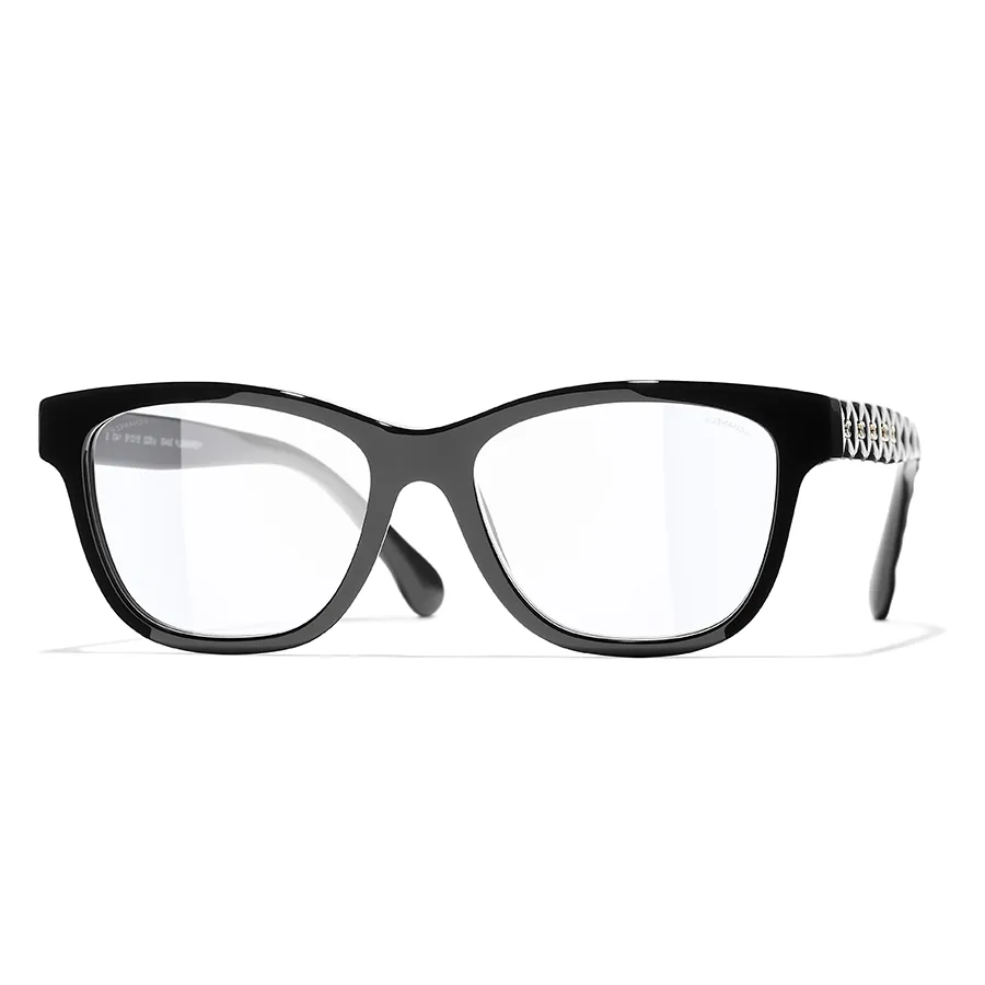 Kính mắt Chanel - Kính Mắt Cận Unisex Chanel Eyeglasses Squares Black CH3443 C622 Màu Đen Size 53 - Vua Hàng Hiệu
