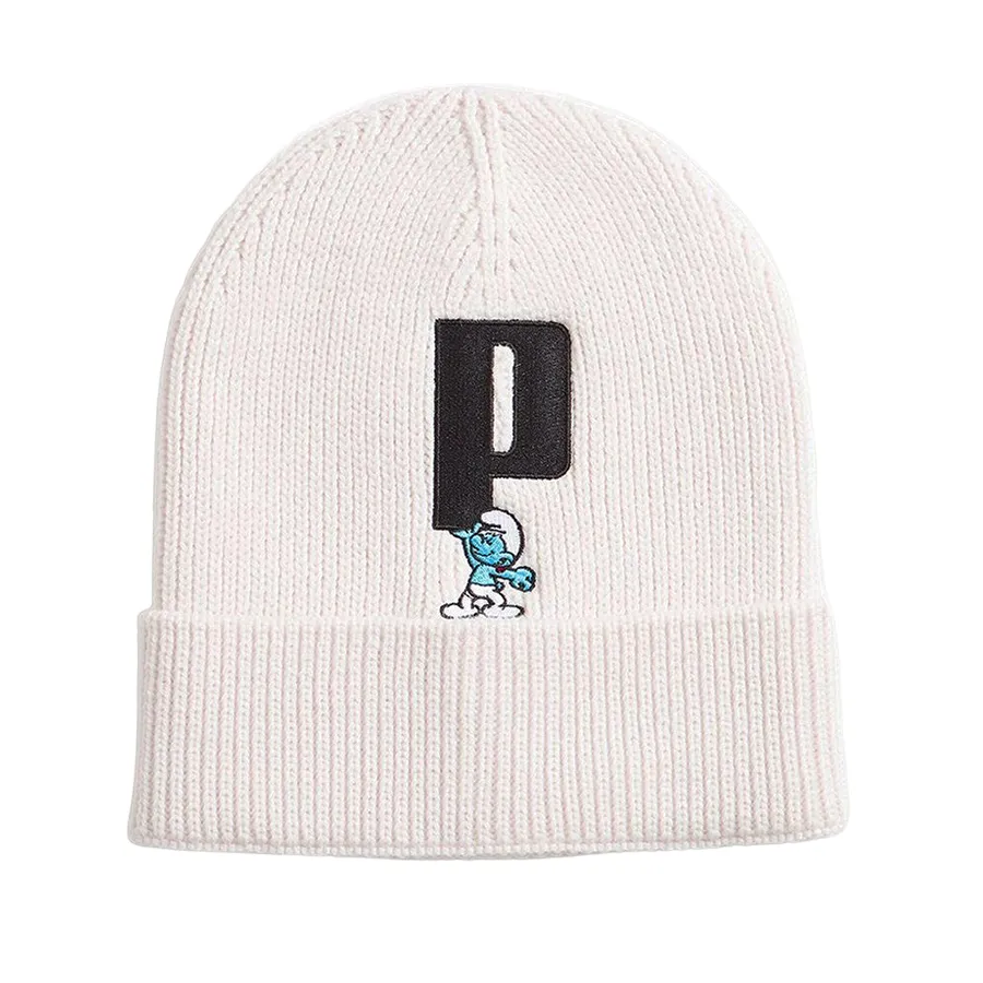 Mũ nón Puma Trắng - Mũ Len Puma x The Smurfs Beanie 024928-02 Màu Trắng - Vua Hàng Hiệu