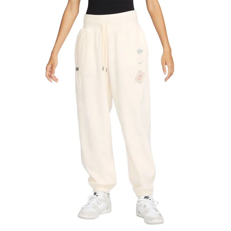 Thời trang Order - Quần Nỉ Nữ Nike Women's High Waist Oversized Pants FD5502-110 Màu Trắng - Vua Hàng Hiệu