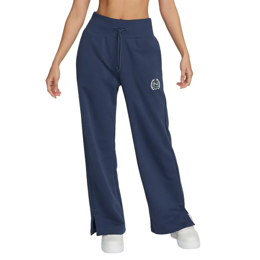 Thời trang Order - Quần Nỉ Ống Rộng Nữ Nike Women's High-Waisted Wide-Leg Fleece Pants FZ4733-410 Màu Xanh - Vua Hàng Hiệu