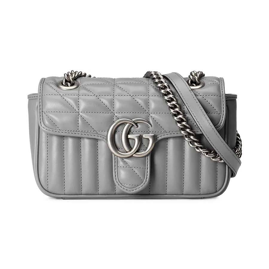 Túi Đeo Chéo Nữ Gucci GG Marmont Mini Shoulder Bag 446744 Màu Xám | Vua ...