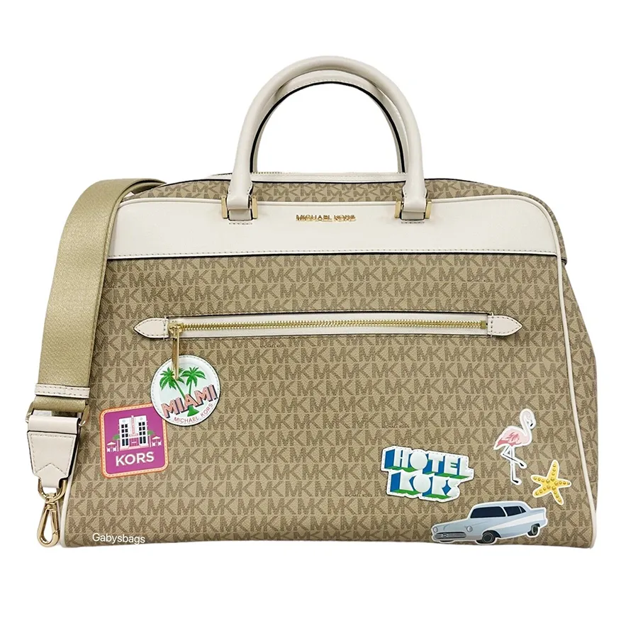 Túi xách Túi du lịch - Túi Du Lịch Michael Kors MK Jet Set Travel Large Weekender Light Cream 35S3GTFT7B Màu Kem - Vua Hàng Hiệu