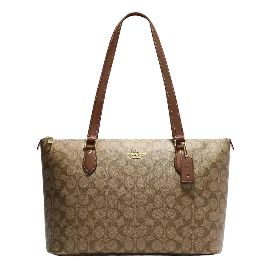 Coach Túi tote - Túi Tote Coach Gallery Tote In Signature Canvas CH504 Màu Nâu - Vua Hàng Hiệu