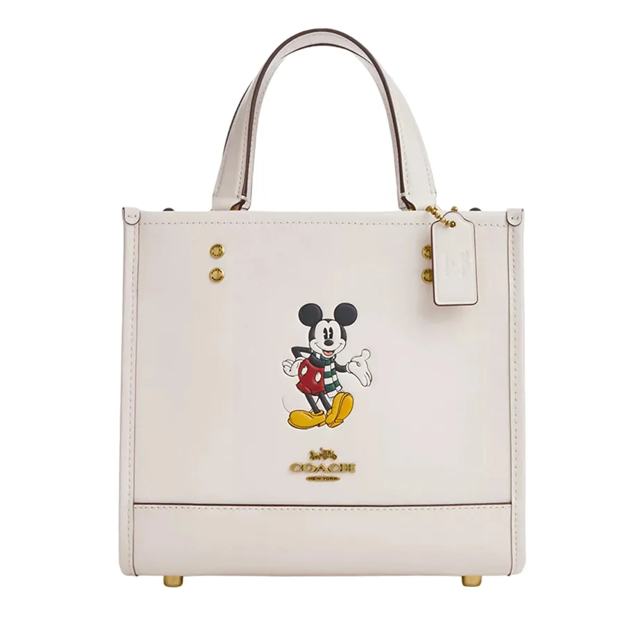 Túi xách Coach Trắng kem - Túi Tote Nữ Coach x Disney Dempsey Tote 22 With Mickey Mouse CM843 Màu Trắng Kem - Vua Hàng Hiệu