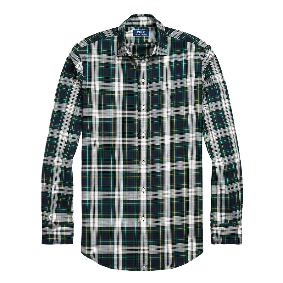 Ralph Lauren - Áo Sơ Mi Nam Ralph Lauren Classic Fit Plaid Twill Shirt 588001 Màu Xanh/Xám Size XS - Vua Hàng Hiệu