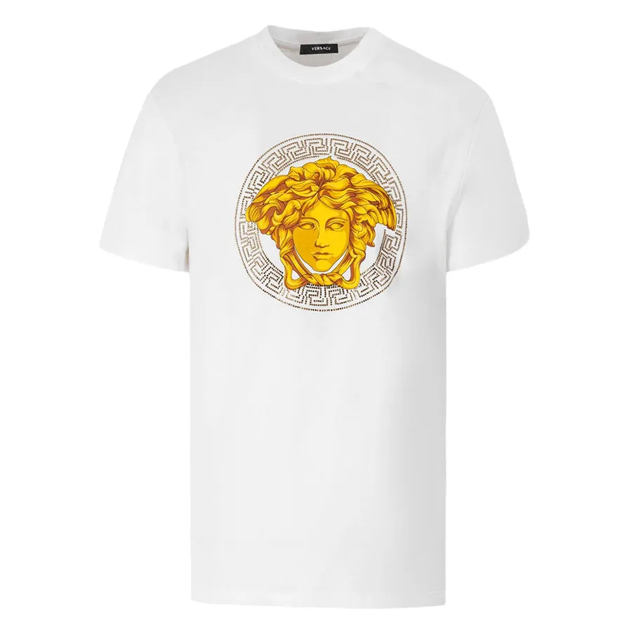 Versace Áo phông - Áo Phông Nam Versace Medusa White With Logo Printed Tshirt 1006193 1A04213 1W000 Màu Trắng - Vua Hàng Hiệu