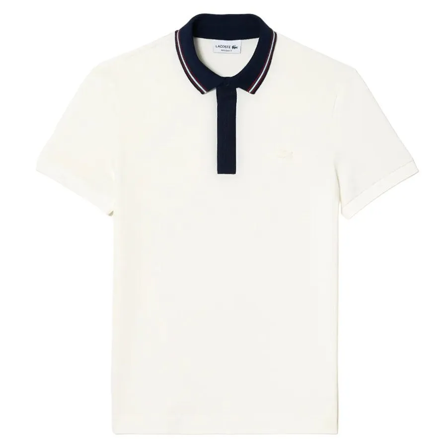 Áo Polo Nam Lacoste Men's Regular Fit Contrast Neck Smart Paris PH1125 51 70V Màu Trắng Size 4
