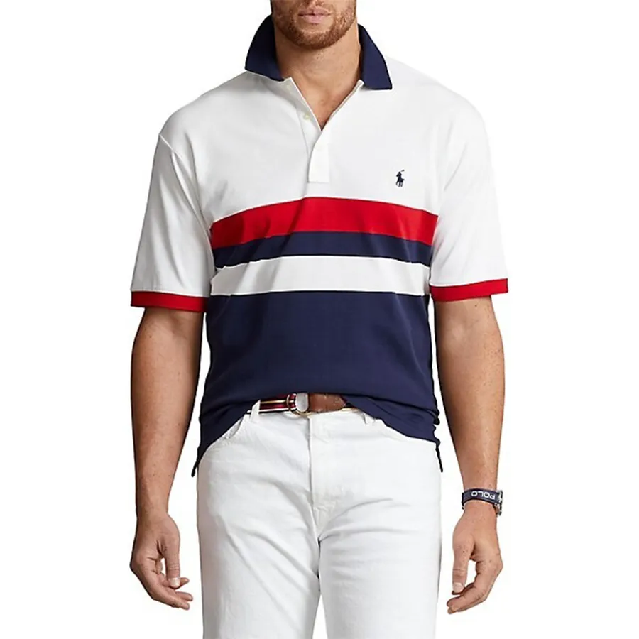 Ralph Lauren - Áo Polo Nam Ralph Lauren Classic-Fit Soft Cotton Polo Shirt 534001 NVY Phối Màu Size XS - Vua Hàng Hiệu
