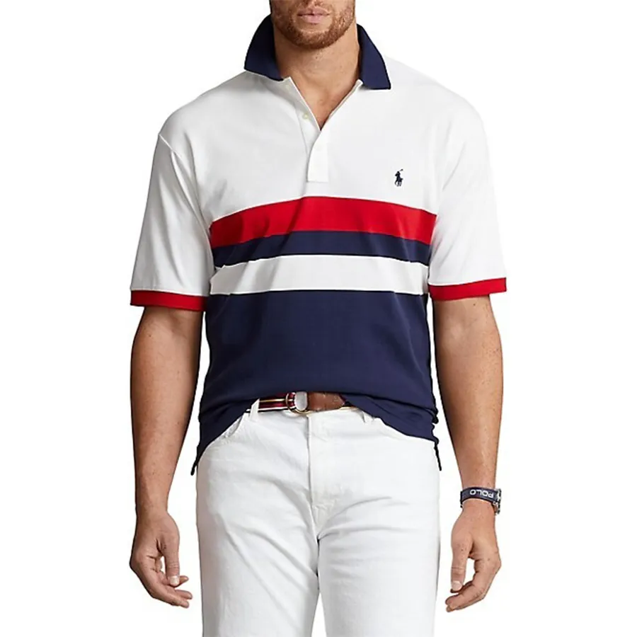 Thời trang Ralph Lauren 100% Cotton - Áo Polo Nam Ralph Lauren Classic-Fit Soft Cotton Polo Shirt 534001 NVY Phối Màu Size XS - Vua Hàng Hiệu