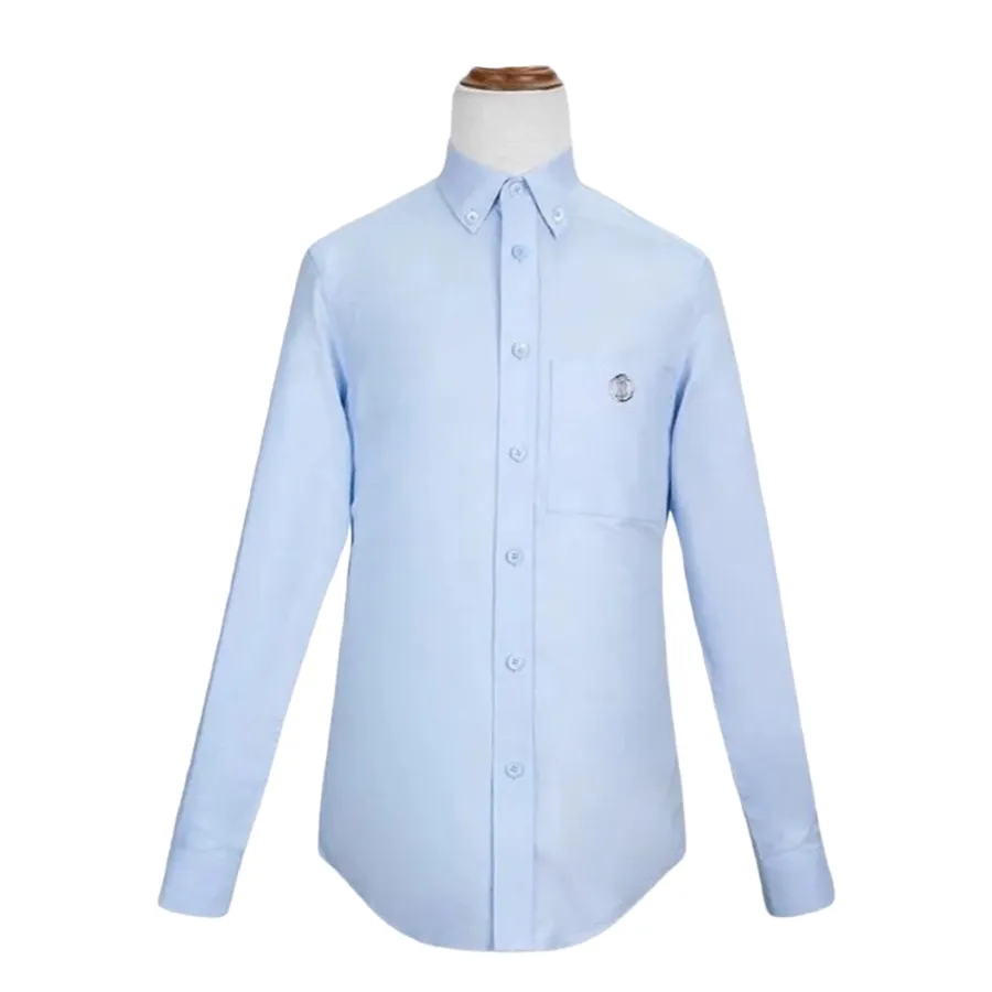Thời trang - Áo Sơ Mi Nam Burberry Blue Monogram Motif Oxford Shirt 8042294 Màu Xanh Nhạt Size XS - Vua Hàng Hiệu