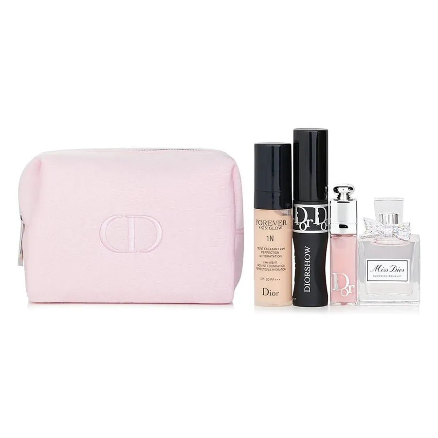 Mỹ phẩm Bộ sản phẩm - Bộ Sản Phẩm Dior Miss Dior Blooming Bouquet Pouch Mini Set 4pcs + Pouch 4 Món - Vua Hàng Hiệu
