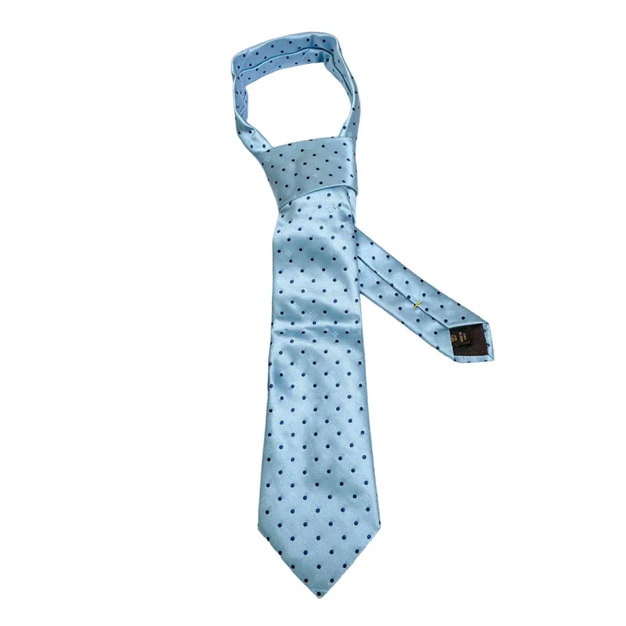 Thời trang Cà vạt - Cà Vạt Nam Louis Vuitton LV Chấm Bi Tie Màu Xanh - Vua Hàng Hiệu