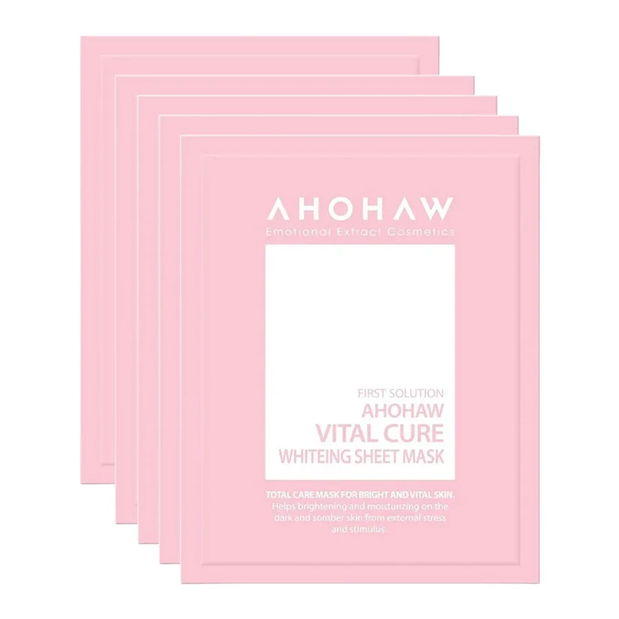 Ahohwa - Combo 5 Miếng Mặt Nạ Giấy Dưỡng Trắng Da Ahohwa Vital Cure Whitening Sheet Mask (5 x 30ml) - Vua Hàng Hiệu