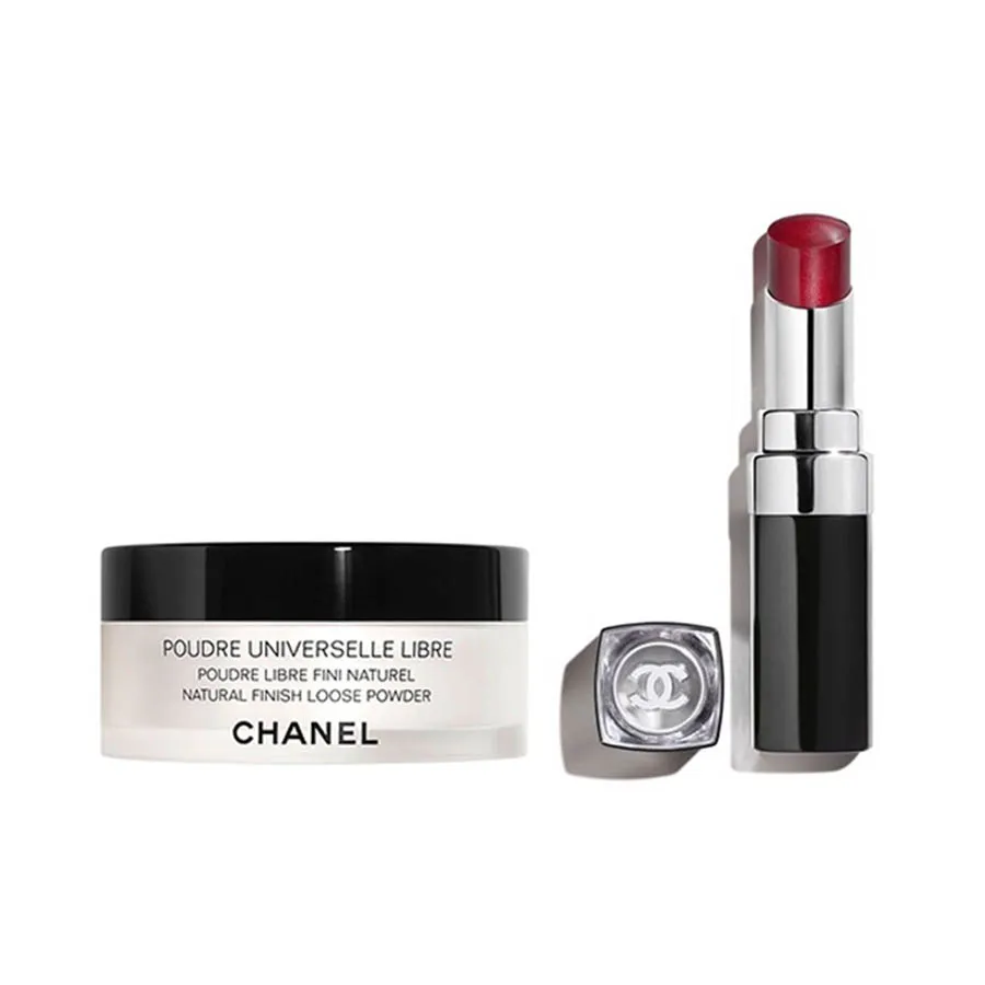 Trang điểm Bộ sản phẩm - Combo Trang Điểm Chanel Poudre Universelle Libre + Rouge Coco Bloom 140 Alive 2 Món - Vua Hàng Hiệu