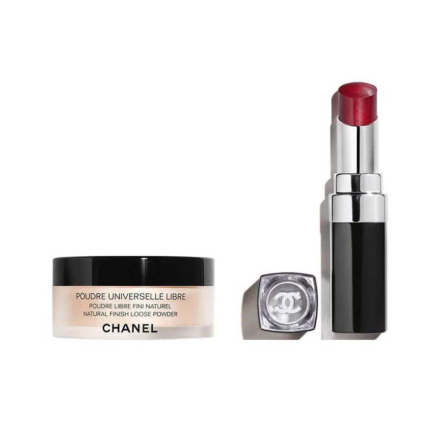 Trang điểm Bộ sản phẩm - Combo Trang Điểm Chanel Poudre Universelle Libre Tone 20 + Rouge Coco Bloom 140 Alive 2 Món - Vua Hàng Hiệu