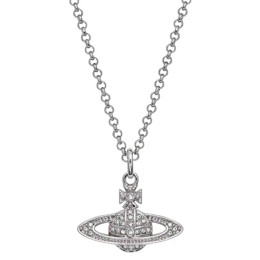 Vivienne Westwood - Dây Chuyền Nữ Vivienne Westwood Mini Bas Relief Pendant Necklace Màu Bạc - Vua Hàng Hiệu