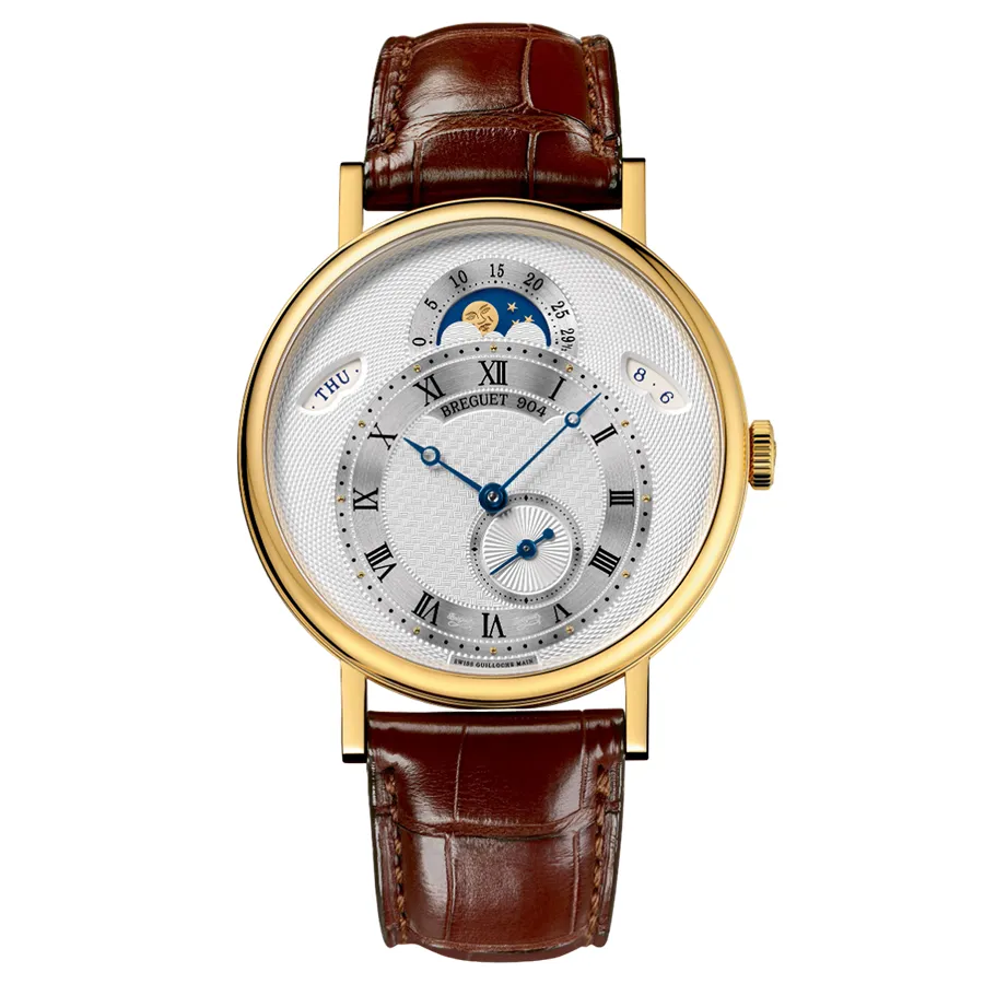 Đồng Hồ Nam Breguet Classique Day Date Moonphase 7337BA/1E/9V6 Màu Nâu Vàng