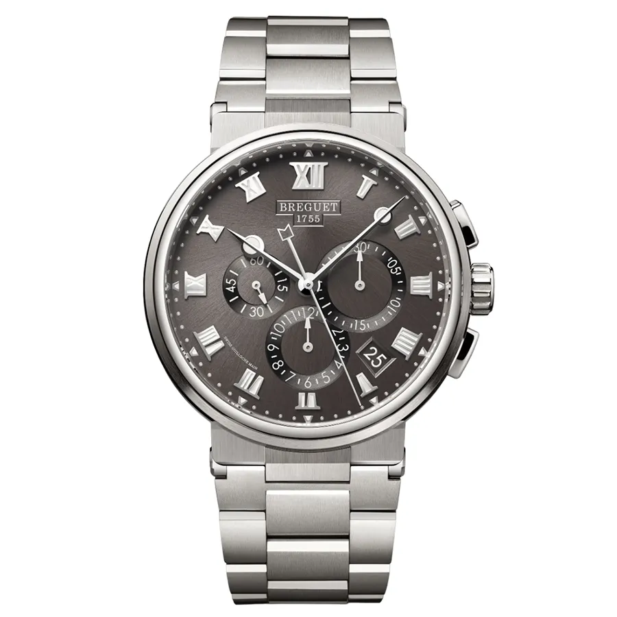 Đồng Hồ Nam Breguet Marine Chronographe 5527TI/G2/TW0 Màu Xám Bạc
