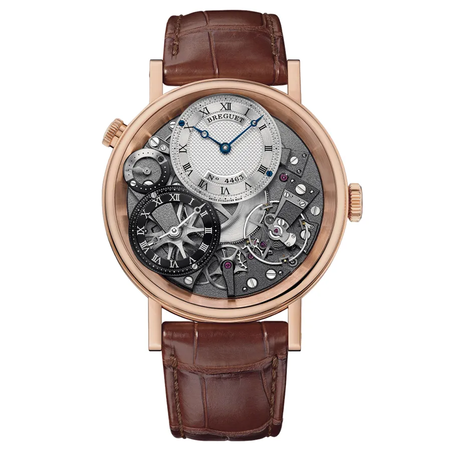 Đồng hồ Vàng hồng 18k, dây da - Đồng Hồ Nam Breguet Tradition GMT Manual Wind 40mm 7067BR/G1/9W6 Màu Nâu Vàng - Vua Hàng Hiệu