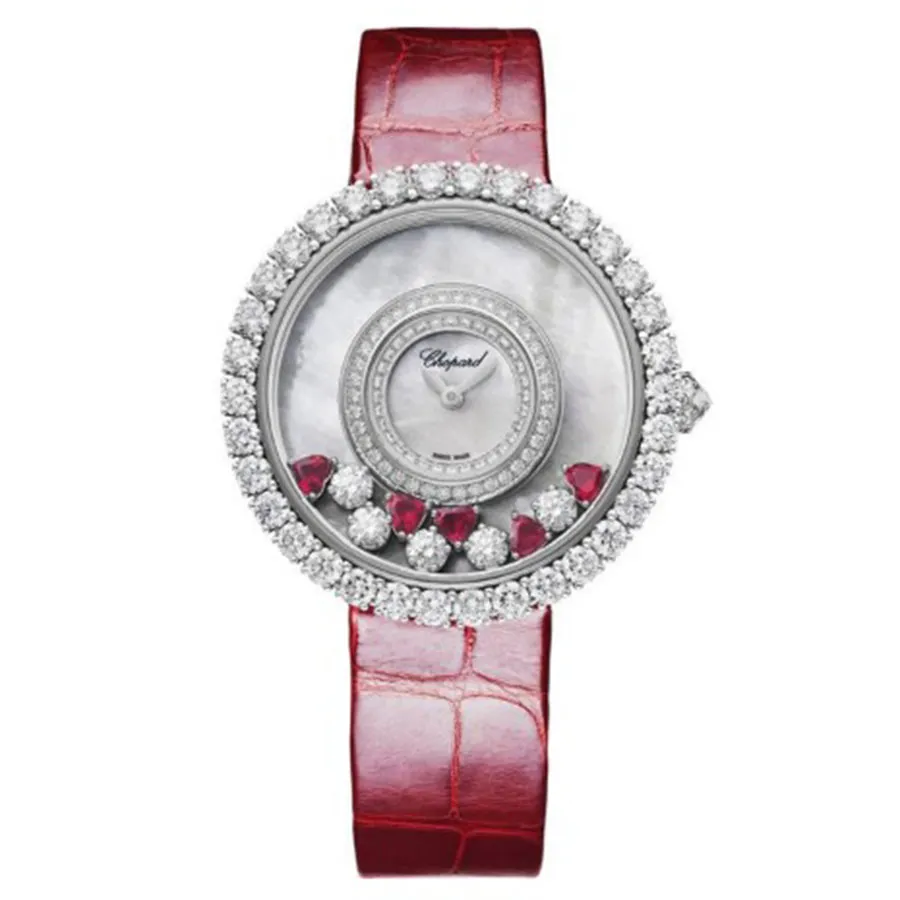 Đồng hồ - Đồng Hồ Nữ Chopard Happy Diamonds 204445-1006 Watch 38mm Màu Đỏ Trắng - Vua Hàng Hiệu