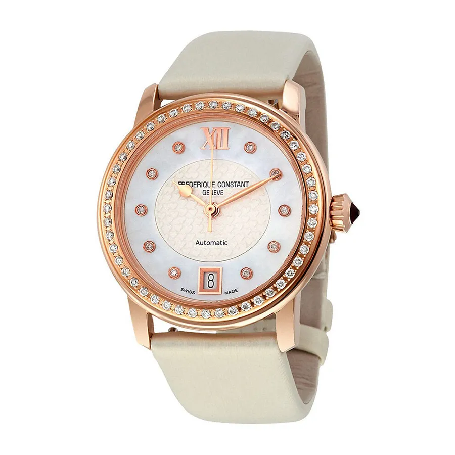 Đồng hồ Kem - Đồng Hồ Nữ Frederique Constant Automatic Diamond Ladies Watch 303WHD2PD4 Màu Kem - Vua Hàng Hiệu