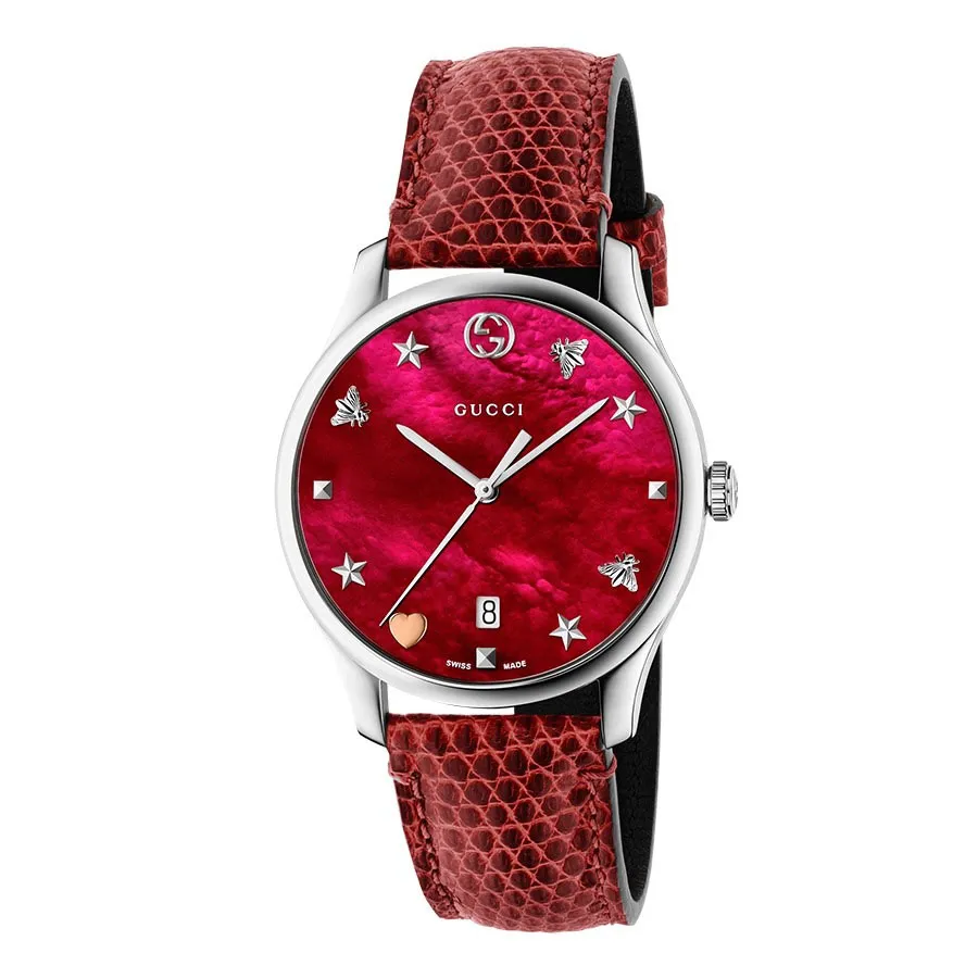 Đồng hồ Gucci - Đồng Hồ Nữ Gucci G-Timeless Red Mop Dial Red Leather YA1264041 Màu Đỏ - Vua Hàng Hiệu