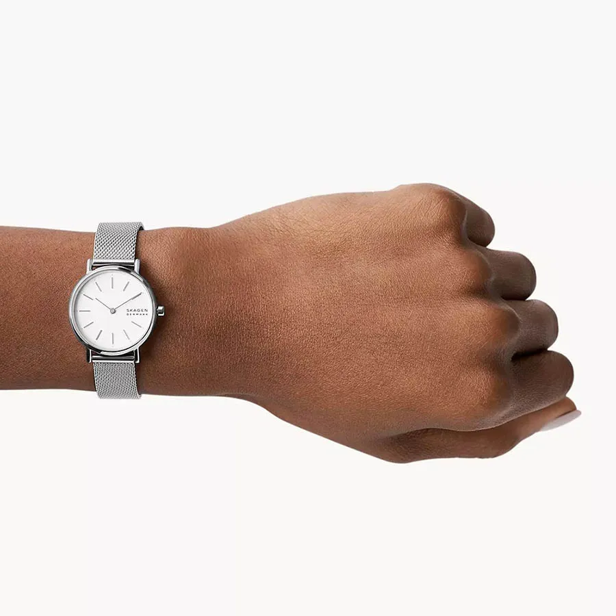 Đồng Hồ Nữ Skagen Signatur Lille Slim Steel Mesh Watch SKW2692 Màu Bạc