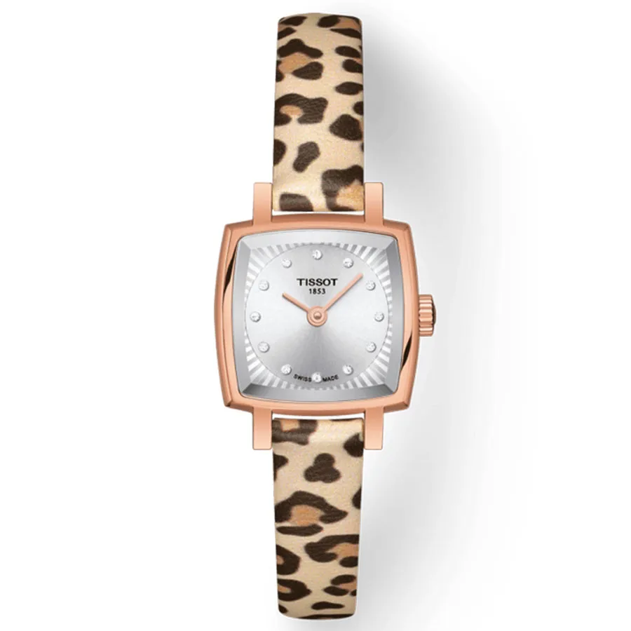 Đồng Hồ Nữ Tissot Lovely Diamond Animal Print Two Tone Leather Strap T0581093703600 Màu Be Bạc
