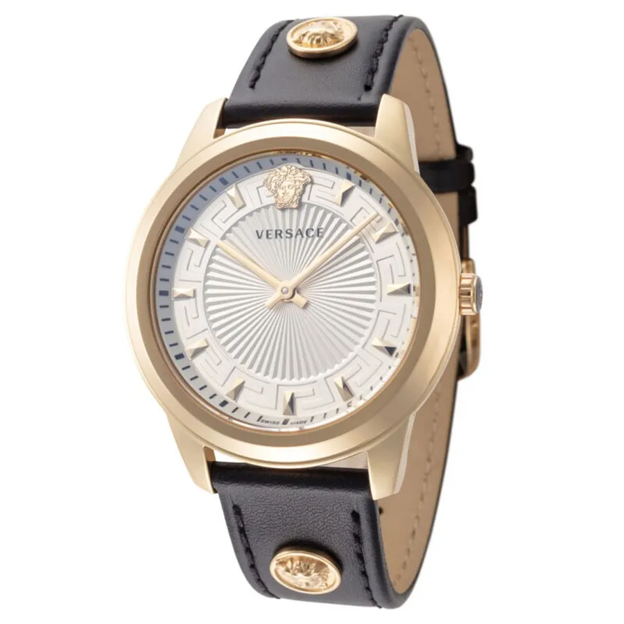 Versace Dây da - Đồng Hồ Nữ Versace White 38mm Greca Watch VEPX01021 Màu Đen Vàng - Vua Hàng Hiệu