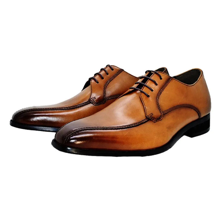 Madras Modello - Giày Tây Nam Madras Modello Leather Shoes 4046LBR Màu Nâu Sáng Size 40 - Vua Hàng Hiệu