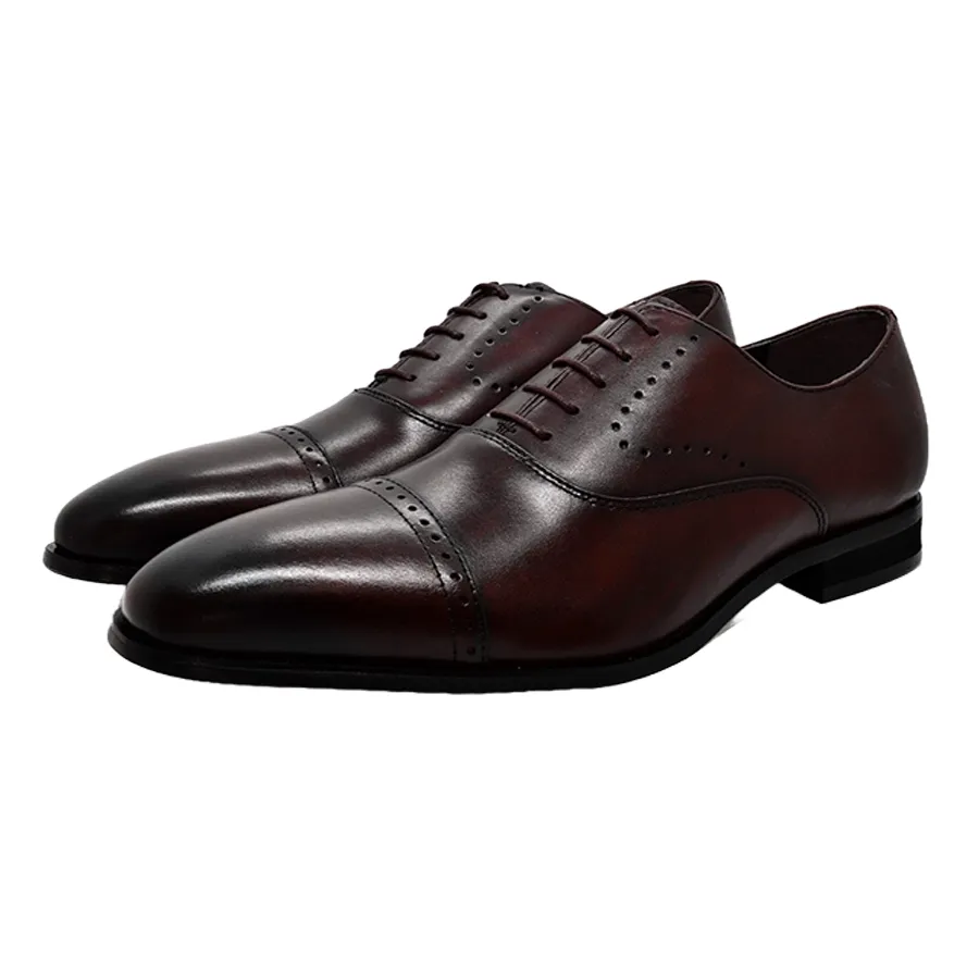 Madras Modello - Giày Tây Nam Madras Modello Leather Shoes 4101DBR Màu Nâu Đậm Size 40 - Vua Hàng Hiệu