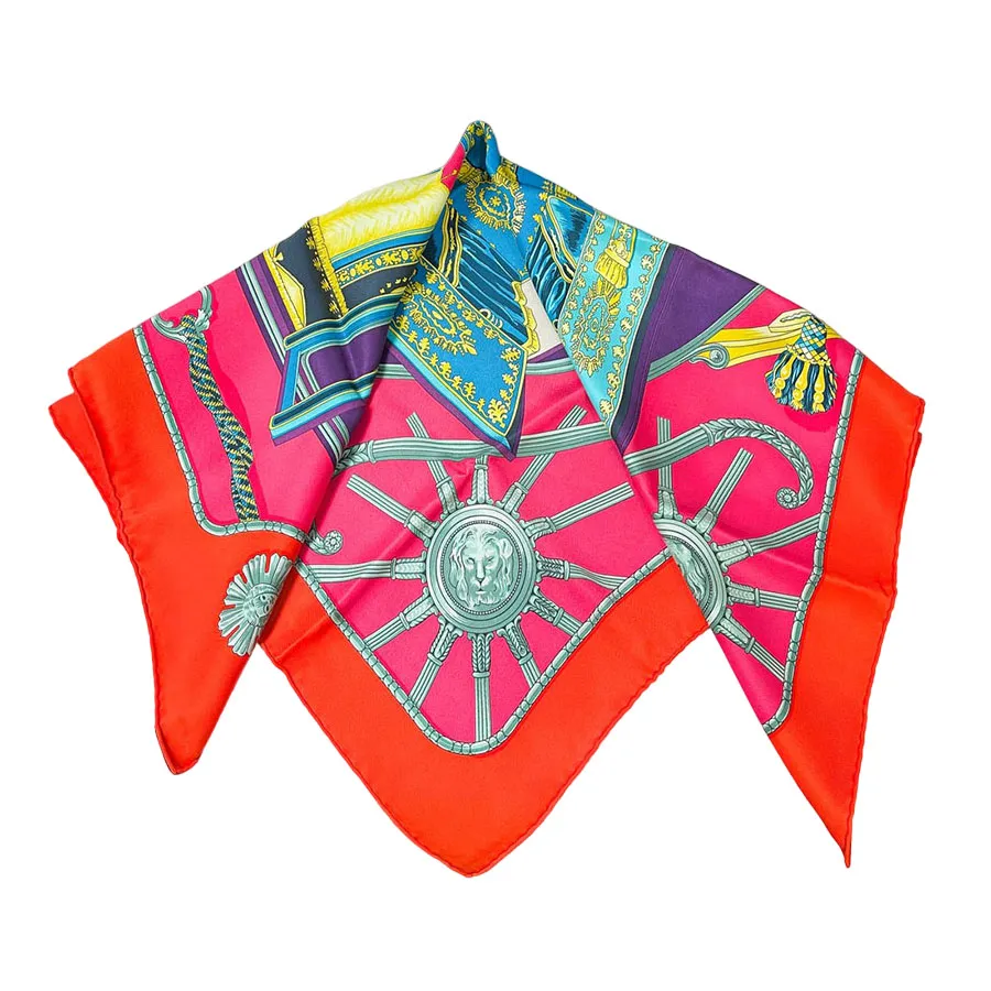 Thời trang Hermès - Khăn Nữ Hermès Scarf Silk Phối Màu - Vua Hàng Hiệu