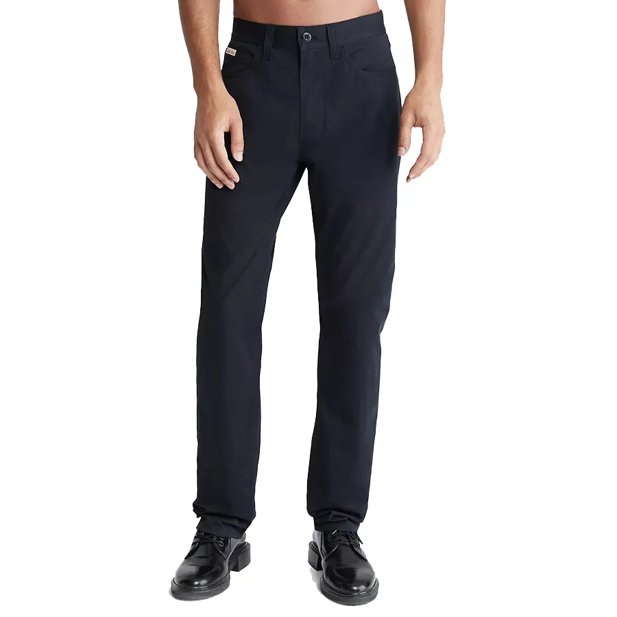 Quần Dài Nam Calvin Klein CK Straight Fit Signature 5-Pocket Chino Pants 40LP622 001 Màu Đen Size 31