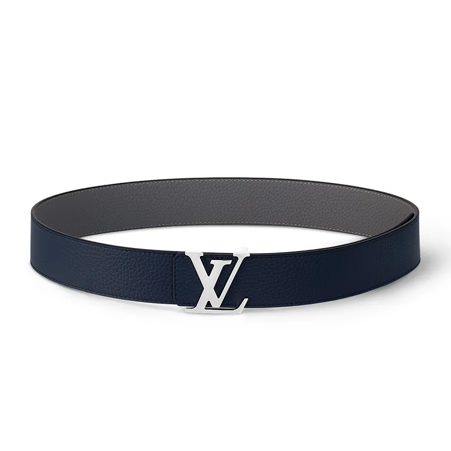 Thắt lưng Louis Vuitton - Thắt Lưng Nam Louis Vuitton LV Initials Taurillon 40mm Reversible Belt M0532U Hai Mặt Màu Navy/Ghi Size 85 - Vua Hàng Hiệu