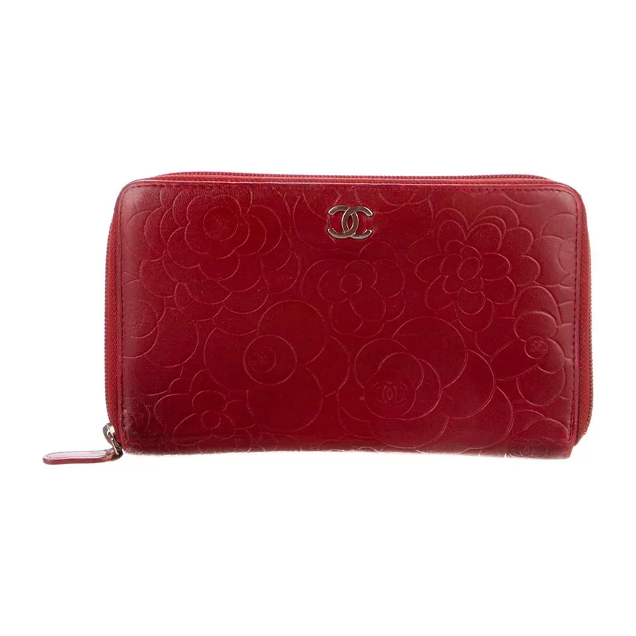 Túi xách Đỏ - Ví Nữ Chanel Interlocking CC Logo Leather Wallet Màu Đỏ - Vua Hàng Hiệu