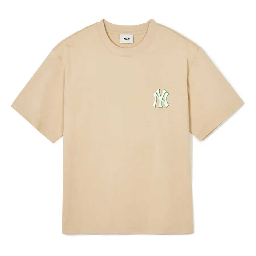 Thời trang MLB Áo phông - Áo Phông MLB Monative Overfit New York Yankees 3ATSM0443-50BGL Màu Be - Vua Hàng Hiệu