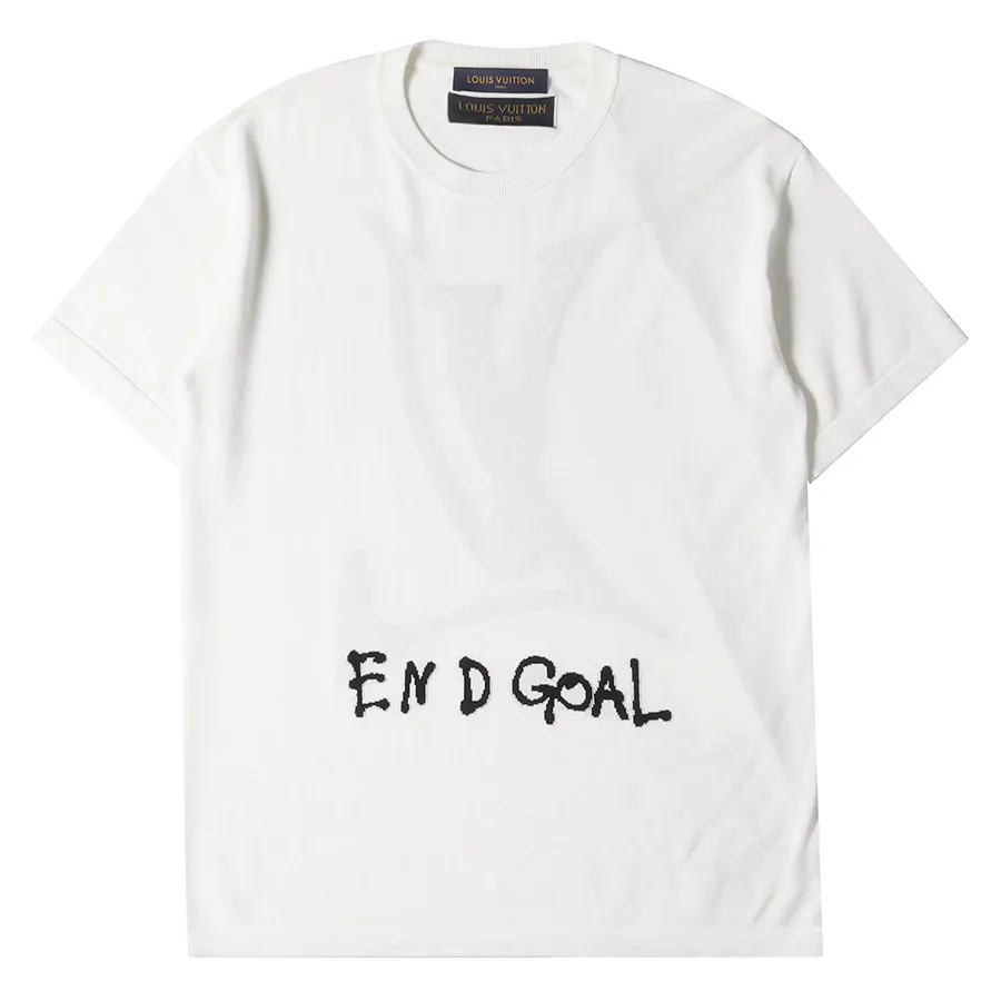 Áo Phông Nam Louis Vuitton LV Tee End Goal Crew Neck Short Sleeve Knit TShirt 1A97AE Màu Trắng Size M