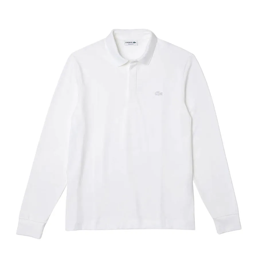 Áo Polo Dài Tay Nam Lacoste Smart Paris Long Sleeve Stretch Cotton Polo Shirt PH2481-10 Màu Trắng Size 3