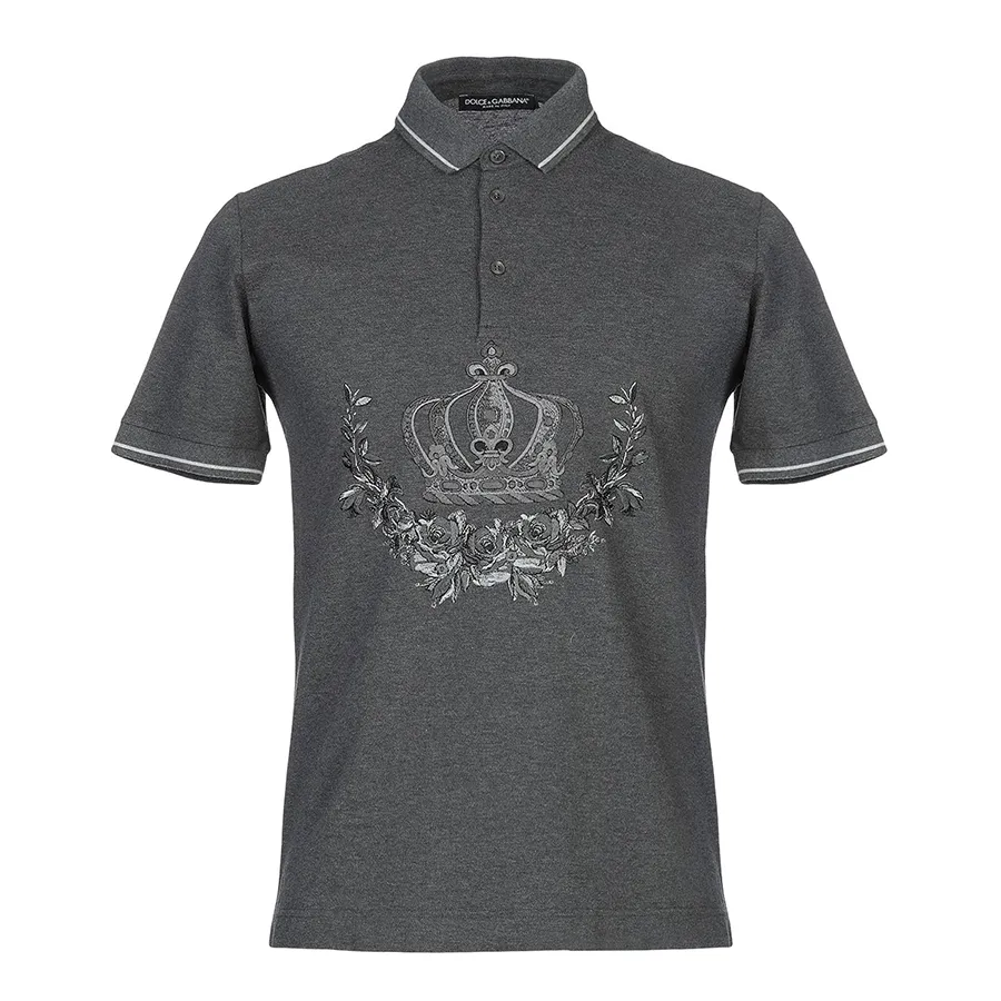 Dolce & Gabbana Áo Polo - Áo Polo Nam Dolce & Gabbana D&G Polo Shirt G8GH1T Màu Xám Đậm Size 44 - Vua Hàng Hiệu