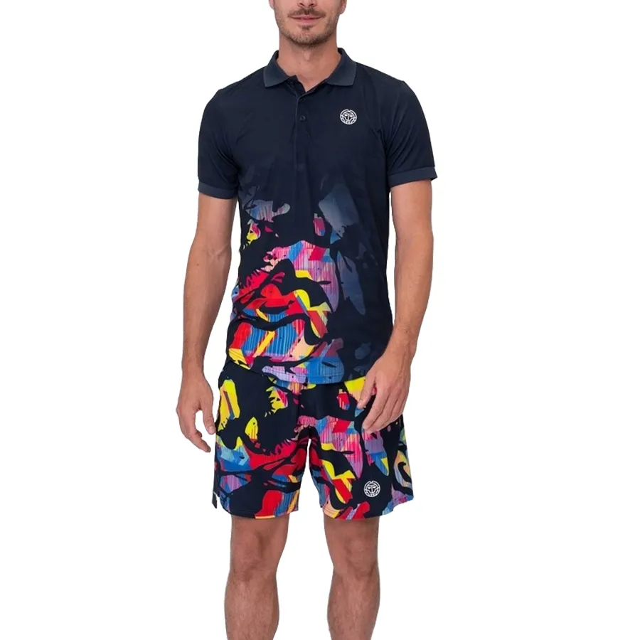 Bộ Quần Áo Cộc Tay Nam Bidi Badu Wild Arts Polo Màu Xanh Đen Size XS