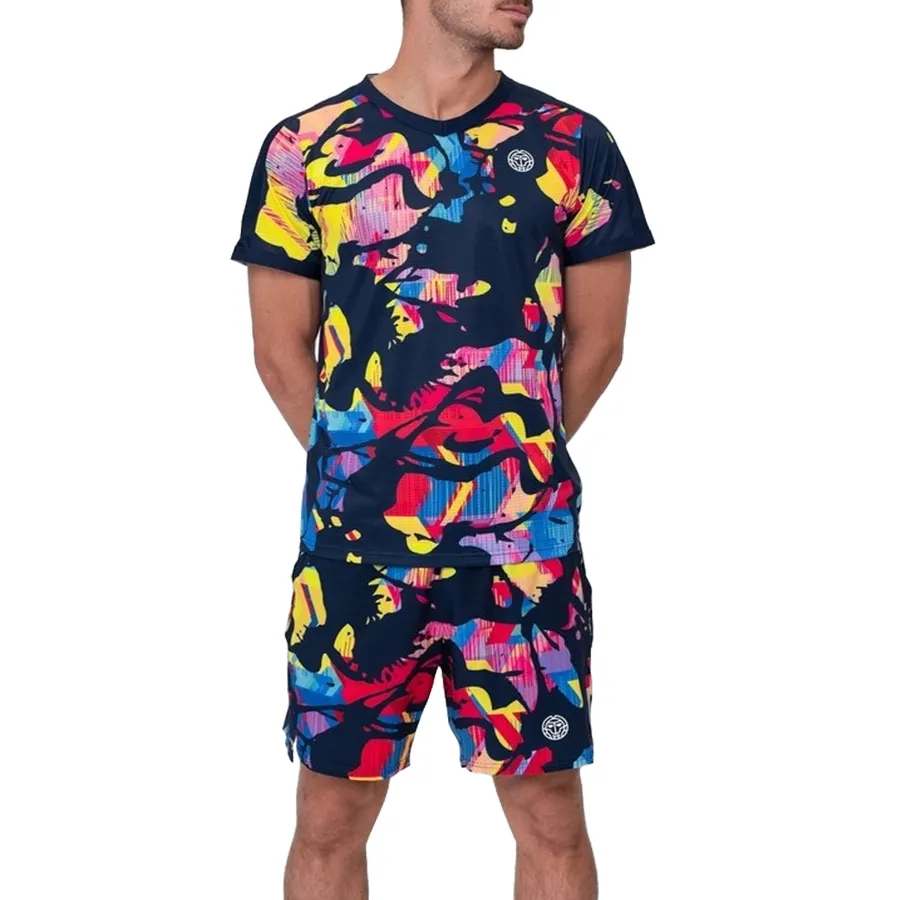 Bộ Quần Áo Cộc Tay Nam Bidi Badu Wild Arts V-Neck Phối Màu Size XS