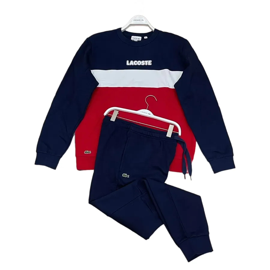 Bộ Quần Áo Nỉ Nam Lacoste Men's Sport Crew Neck Colorblock Fleece