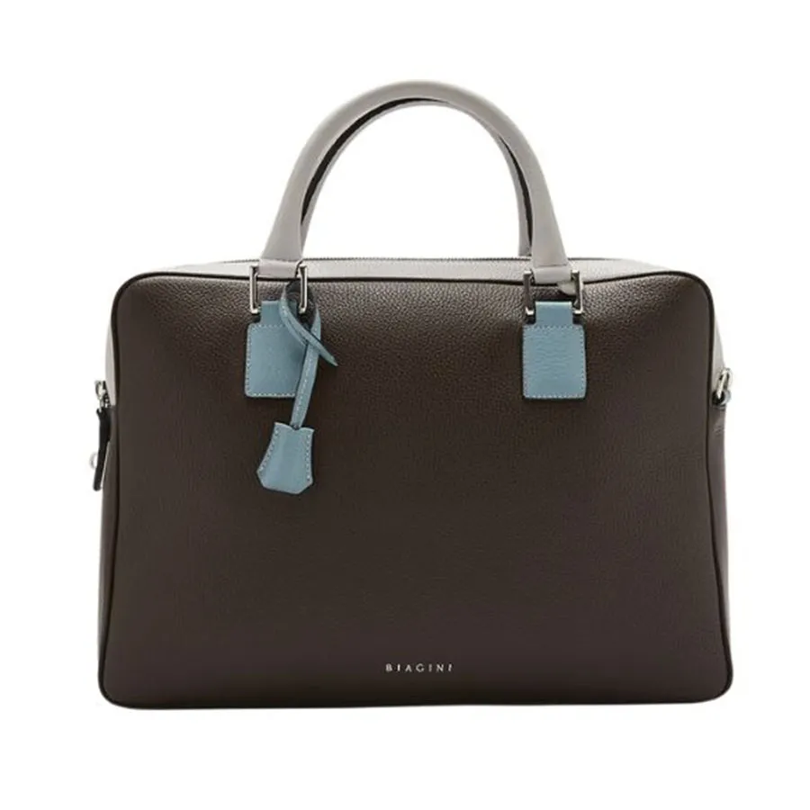 Cặp Xách Tay Nam Biagini Burano Briefcase Dark Brown Màu Nâu