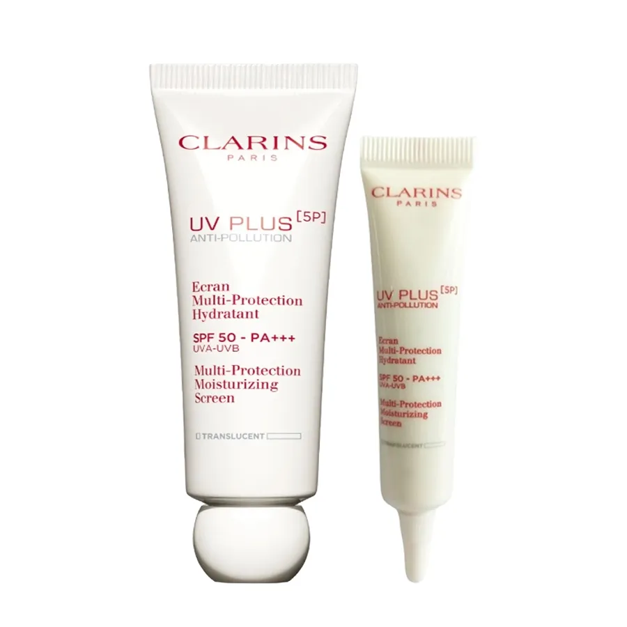 Clarins - Combo Kem Chống Nắng Clarins UV Plus [5P] Multi-Protection Hydratant SPF 50/PA+++ 2 Món (50ml + 10ml) - Vua Hàng Hiệu